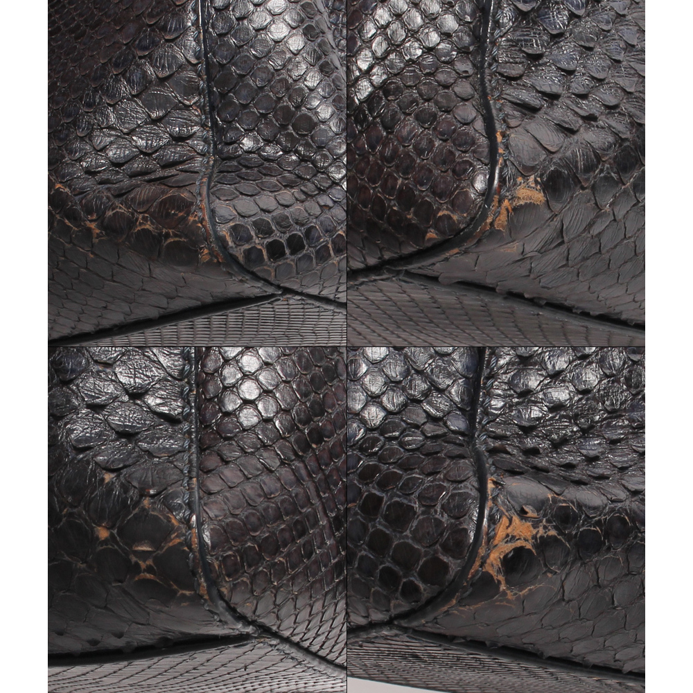 Fendi Python Pattern Peekaboo Leather Handbag Bla… - image 5